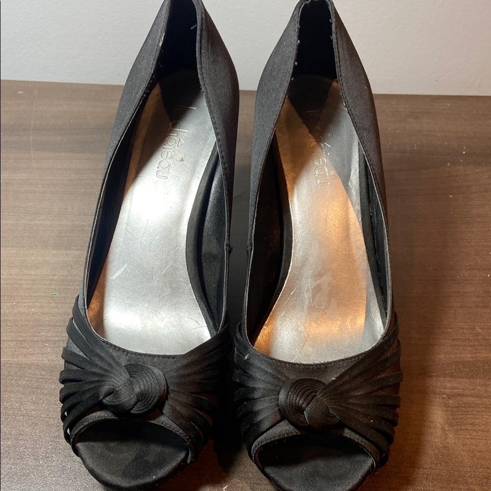 Elegant Black Peep-Toe Heels
